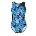thumbnail image 3 of TiaoBug Kids Girls Printed Gymnastics Leotards Sleeveless Ballet Dance Bodysuit with Shorts 2Pcs Sportswear Butterfly Blue 4, 3 of 6