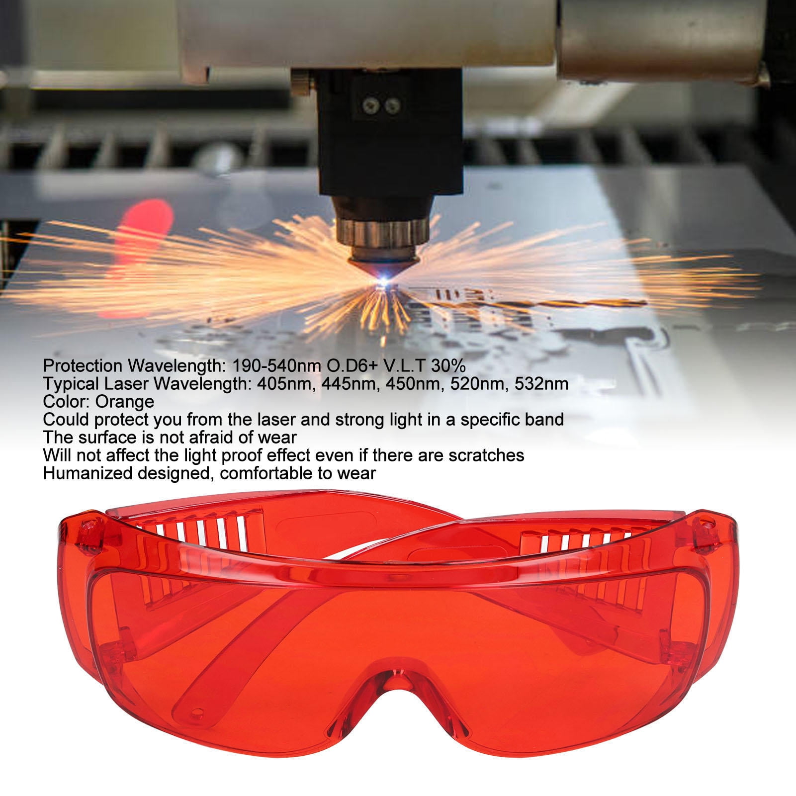 Yajisi 180‑532nm Laser Safety Goggles Red Protective Glasses for Fiber Optic Technicians – 1 Pair