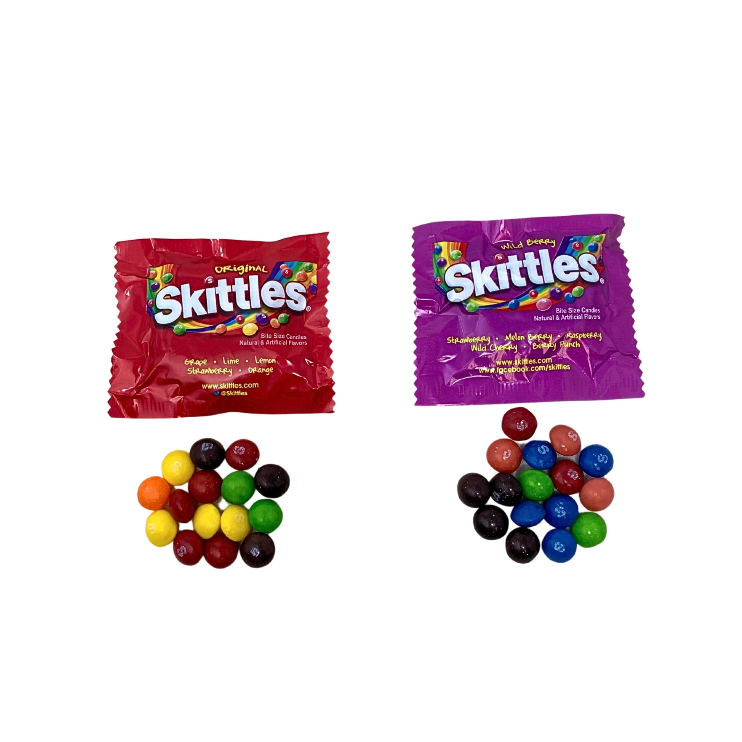 Klub Bulk Skittles Candy Assortment -1lb-Wild Berry & Original Flavor Skittles Candy Coated Fruit Chew Bites Individually Wrapped Mini Packs- Bulk Party Size Variety Pack (16-Oz)