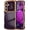 Dark Purple, variant on REQO for Samsung Galaxy S26 Case for Women Girls, Cute Wave Frame Curly Shape with Love Heart Raised Camera Protection Cover Luxury Plating Shockproof Phone Case for Galaxy S26