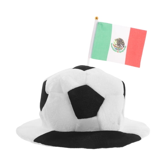 OUNONA Soccer Hat with Mexico Flag Design, Velvet Football Cap for Game Day, Party, and Sports Events Headwear