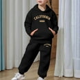 thumbnail image 7 of Bysome Toddler Girls Outfit Set Child Boys Long Sleeve Solid Warm Hoodie Pullover Tops Pants Kids Outfits Sweat Suit Long Sleeve Crew Neck Cute Print Girl 2 Pieces Clothes Set Black Size 2-3 Years, 7 of 7
