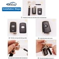 thumbnail image 4 of LAICAIW for Toyota Key Fob Cover with Leather Keychain 4 Buttons Soft TPU Key Case Shell Fit for Toyota Camry Avalon Corolla Highlander RAV4 Sequoia Smart Key Fob Case Remote Control (BP-Tyt-4C), 4 of 6