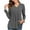 Gray, variant on Trendsetting Women's Apparel Fashion Plus Size Women Summer Fashion Casual Solid Color V Neck Loose T-shirt Long SleevedTops Blouse Pullover