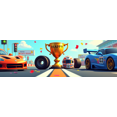 thumbnail image 4 of Racing Themed Happy Birthday Banner Background, Party Decorations with Trophies Cars and Traffic Lights, for Birthday Parties Photo Backdrops and Decor Props, 4 of 4