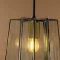 thumbnail image 4 of 9" Minimalist Angled Ceiling Lantern Brown Glass Chandelier 1-Light Rustic Modern Pendant Light, 4 of 7