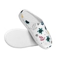 thumbnail image 3 of Daiia Turtles And Corals Print Women’s Fuzzy Slippers Memory Foam Lightweight House Shoes Cozy Loafer Flannel House Shoes-35/36, 3 of 7