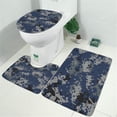 thumbnail image 2 of Blue Gray Camo Digital Pattern Bathroom Rugs Sets 3 Piece,Toilet Cover Set,Absorbent Non Slip Bathroom Mats Sets with U-Shaped Contour Rug Toilet Rug Set, 2 of 5