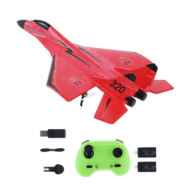 Modelo de avión RC con luz fría LED, regalo ligero, fácil de volar, Jets, juguete de , planeador RC de espuma para principiantes, niños, niñas, rojo