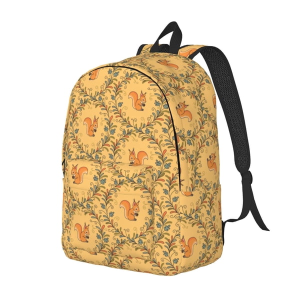 Easygdp Cartoon Squirrel Mochila de Lona Resistente para Laptop, Compatible con Laptops de 15 a 17 pulgadas, Ideal para Escuela, Trabajo y Viajes-Medium