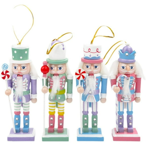 Christmas Nutcracker Ornaments 4Pcs Nutcracker Puppet Christmas Tree Pendant Nutcracker Hanging Tree Decoration Ornament