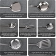 thumbnail image 3 of Juego de 8 Utensilios de Cocina Acero Inoxidable: Utensilios de Cocina con Espátula, Cucharón y Más Ideal para Cocinar, Freír y Servir en Sartenes, 3 of 4