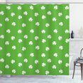 thumbnail image 1 of Ambesonne Irish Shower Curtain, Polka Dots and Shamrocks, 69"Wx84"L, Lime Green White, 1 of 3