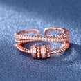 thumbnail image 6 of Fidget Jewelry Spinner Ring Open Ring Ring with Beads Fidget Ring To My Daughter for Women Anxiety Ring SILVER, 6 of 8
