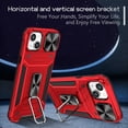 thumbnail image 5 of Dteck for iPhone 14 Case with Slide Camera Lens Cover, Military Grade Drop Protection Magnetic Ring Holder Kickstand Protective Phone Case,Red, 5 of 9