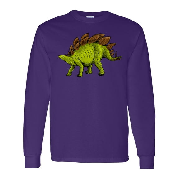 Inktastic Smiling Stegosaurus Long Sleeve T-Shirt