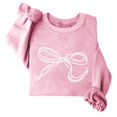 thumbnail image 4 of Women Bow Oversized Sweatshirt Fleece Pullover Tops Y2K Teen Girl Sweatshirts Cute Aesthetic Shirts, 4 of 4