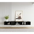 thumbnail image 4 of Belt 71" Wall Mounted Floating Entertainment Media Console Wood Black, 4 of 9