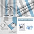 thumbnail image 6 of Blue Grey Stripe Blackout Curtains for Bedroom, Modern Farmhouse Vertical Striped Room Darkening Window Drapes for Living Room, Thermal Insulated Grommet Curtains, 27.5x39 inch, 2 Panels, 6 of 9
