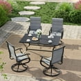 thumbnail image 2 of Techmilly Patio Swivel Chair (Set of 2), High Back Padded All Weather Breathable Textile Fabric Outdoor Swivel Chair with Metal Rocker for Lawn, Garden, Backyard Patio, Gray and White, 2 of 11