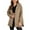 Khaki, variant on Fartey Womens Oversized Quilted Jackets Loose Casual Hooded Coat Button Down Padded Coats Winter Solid Color Long Sleeve Warm Outwear with Pockets