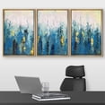 thumbnail image 2 of wall26 Framed Wall Art Print Set Blue and Gold Grunge Paint Stroke Collage Abstract Shapes Illustrations Modern Art Boho Colorful Multicolor for Living Room, Bedroom, Office - 16"x24"x3 Nat, 2 of 5