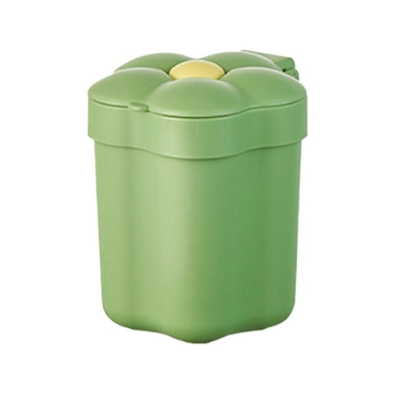 XKHAZA Cute Flower Shape Wastebasket, Mini Desk Trash Can with Lid, Desktop Mini Plastic Waste Garbage Can Countertop Garbage Bin Mini Waste Can for Desk Car Office Home Kitchen