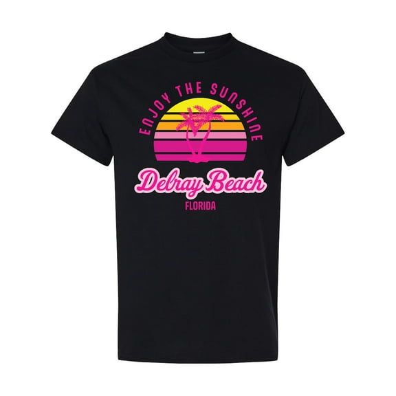 Inktastic Summer Enjoy the Sunshine Delray Beach Florida in Pink T-Shirt