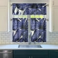 thumbnail image 3 of Hawaii Botanical Kitchen Curtains Set 3PCS, 27.5x36 Inch Polyester Tier and Valance, Tropical Jungle Leaves and Floral Drapes for Café or Small Room Window, 3 of 5