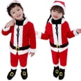 thumbnail image 3 of Conjunto de 4 unidades de ropa navideña de Papá Noel para recién nacidos, conjuntos de ropa para bebés, Tops de lana de invierno, pantalones, sombreros y calcetines, ropa para niños, 3 of 4