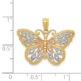 thumbnail image 2 of 14K Rhodium Plated Yellow Gold & Rhodium Plated Diamond Cut Butterfly Pendant, 2 of 2