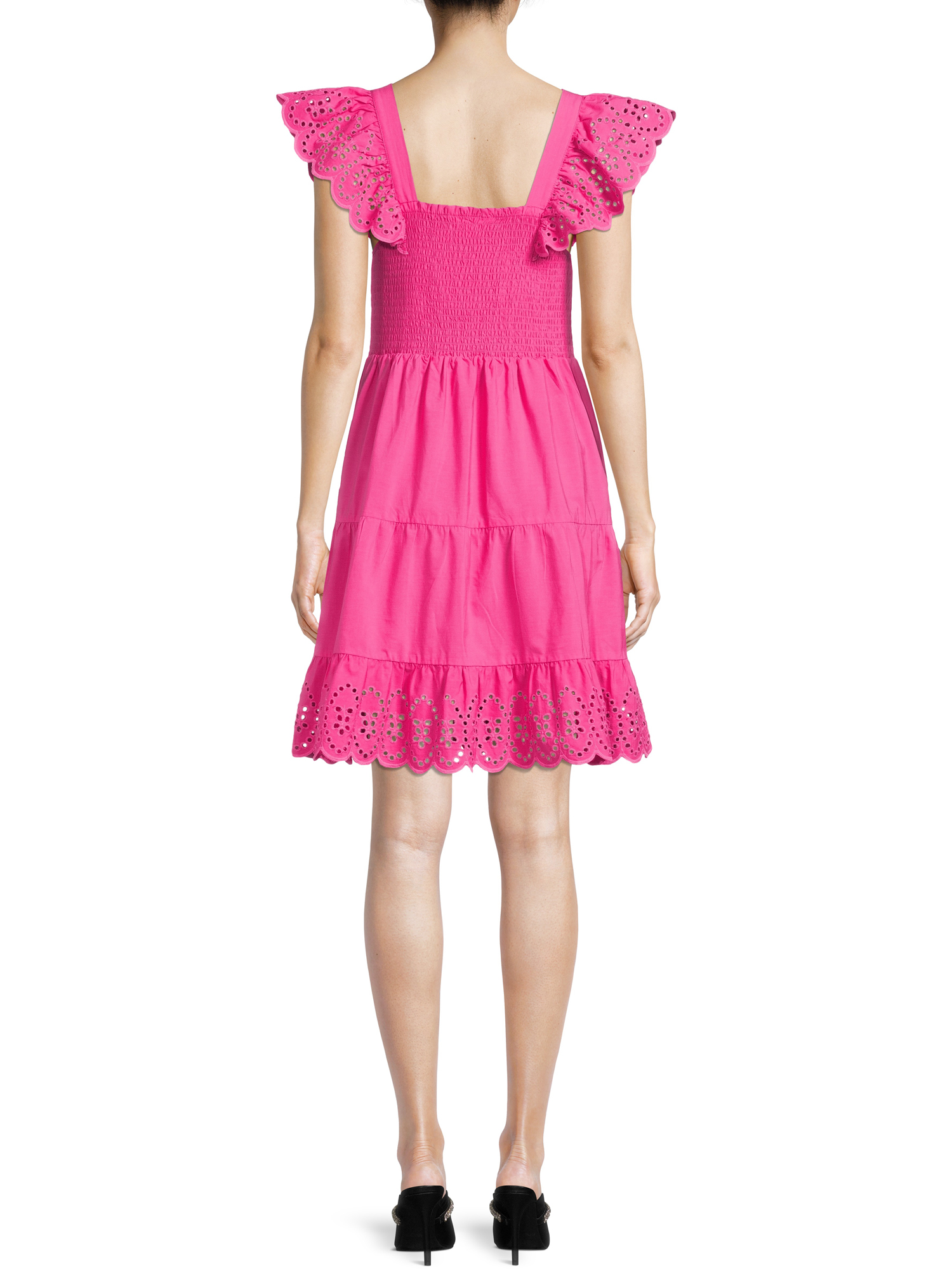 Time And Tru Women's Smocked Eyelet Dress - image 3 of 5