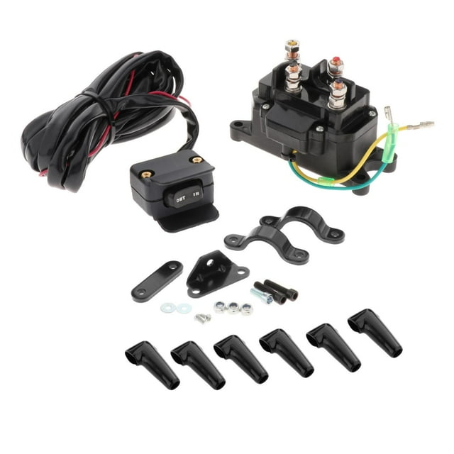 Contactor de cabrestante shamjiam interruptor de cabrestante 12 soporte de montaje resistente 2875714 Cable de control de 3 metros Interruptores de basculantes Conectores