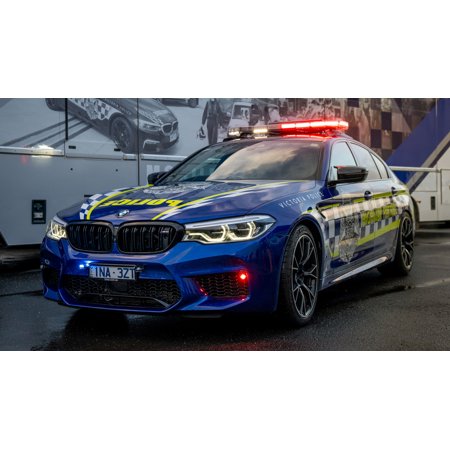 2019 BMW M5 Competition Police AU - 12x18 Inch Laminated Poster - Stunning Detail and Bold Colors