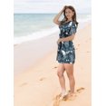 thumbnail image 3 of LA LEELA Women's Swimsuit Coverups Summer Cover ups for Swimwear Women Beach for Bathing Suit Bikini Dress Beachwear Dresses Cover up XL-XXL Navy, Floral, 3 of 5