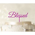 thumbnail image 1 of Monogram Cake Topper Personalized Glitter Pink Cake Topper Color Option Available 5-7 Inches Wide, 1 of 1