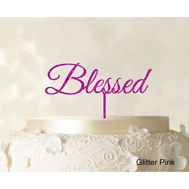 Monogram Cake Topper Personalized Glitter Pink Cake Topper Color Option Available 5-7 Inches Wide
