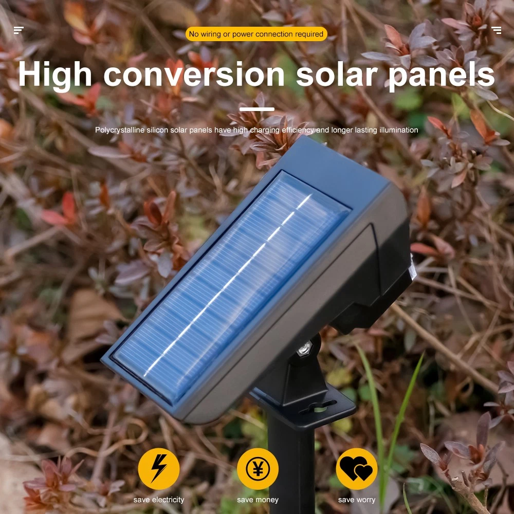 Solar Spot Lights Outdoor, 4 Pack Solar Landscape Spotlights, 3 Modes Waterproof Dusk to Dawn Solar Powered Flood Wall Lights for Outside Yard Garden Pathway, Clear White