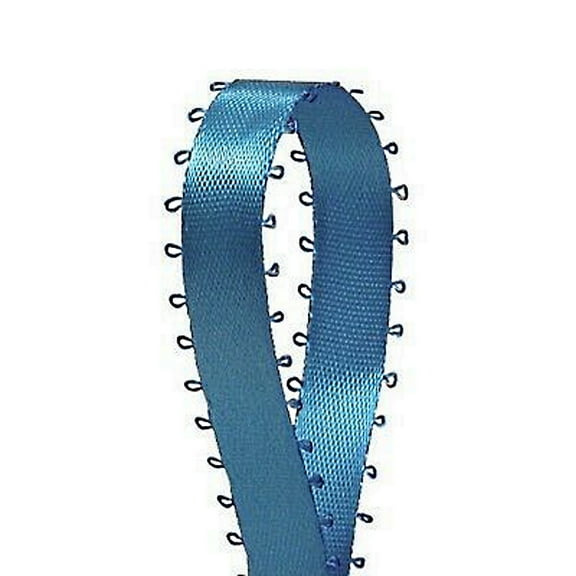 3/16" Double Face Satin Picot Ribbon Feather Edge 50 Yds-Antique Blue