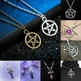 thumbnail image 2 of HOOUN Mens Star Pentagram Inverted Pentacle Necklace Wicca Women Chain Silver Jewelry-4# Black Star Pentagram Necklace, 2 of 5