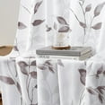 thumbnail image 4 of Non-See-Through Dry Rose and White Privacy Sheer Curtains 52 X 63 Inch Length 2 Panels, Leaf Floral Printed Light Filtering Semi Sheer Window Curtains Drapes for Bedroom Living Room, 4 of 4