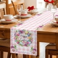 thumbnail image 5 of Spring Easter Table Runner 90 Inches, Watercolor Floral Tulips Wreath Eggs Pink Plaid Bed Runner Dresser Scarves Tabletop for Indoor Outdoor Parties/Ceremony/Banquet, 13" x 90", 5 of 8