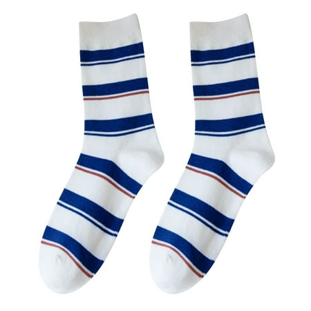 

kpoplk Christmas Socks Women Women s Men Blue Stripes Socks Fashion Pattern Printing Short Socks Ankle Socks For (E)