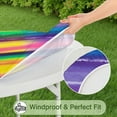 thumbnail image 5 of Colorful Striped Tie Dye Pattern Round Fitted Tablecloth with Elastic Edge,Dining Table Cover Waterproof,Outdoor Round Tablecloth for Camping,Dining,Indoor and Outdoor, 5 of 7