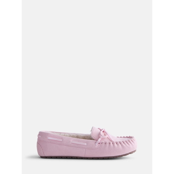 Wonder Nation Little and Big Girls Faux Fur Lined Moccasin Slippers