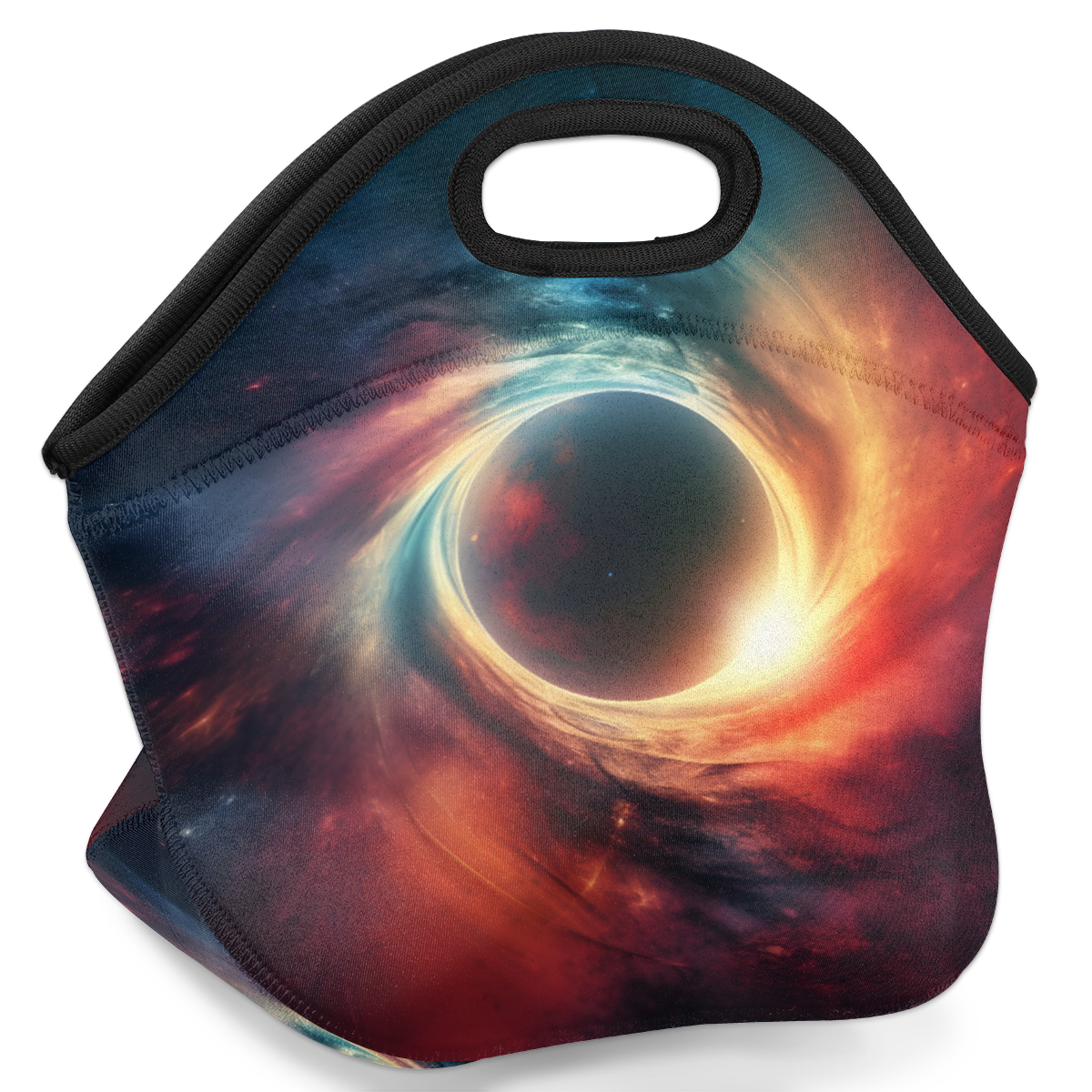 Herdesigns Galaxy Neoprene Lunch Bag, Planets Universe Space Insulated Lunch Box for Women Men Washable Lunch Tote Soft Lunch Container With Zipper for Work Picnic Travel