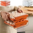 thumbnail image 1 of pstuiky Slide Style Eggs Box Four Layer Eggs Roller Storage Rack Refrigerator Side Holder Antis Drop Kitchen Countertop Organization, 1 of 7