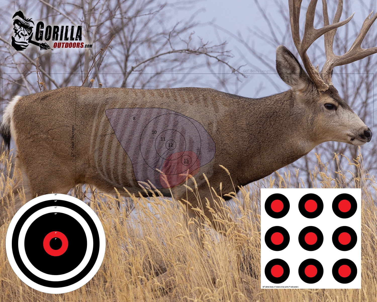 Deer Target Life Size Deer Archery & Rifle Target (Full Size Mule