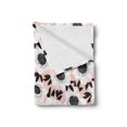 thumbnail image 2 of Flower Soft Flannel Fleece Throw Blanket, Floral Pattern with Soft Pastel Toned Florets Graphic Motif Print, Cozy Plush for Indoor and Outdoor Use, 50" x 70", Pale Pink White Black, by Ambesonne, 2 of 5