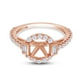 thumbnail image 3 of 1/2 Carat CT Natural Baguette & Round Cut Semi-mount Halo Engagement Ring In 14k Rose Gold Jewelry For Womens Ring Size-6, 3 of 3